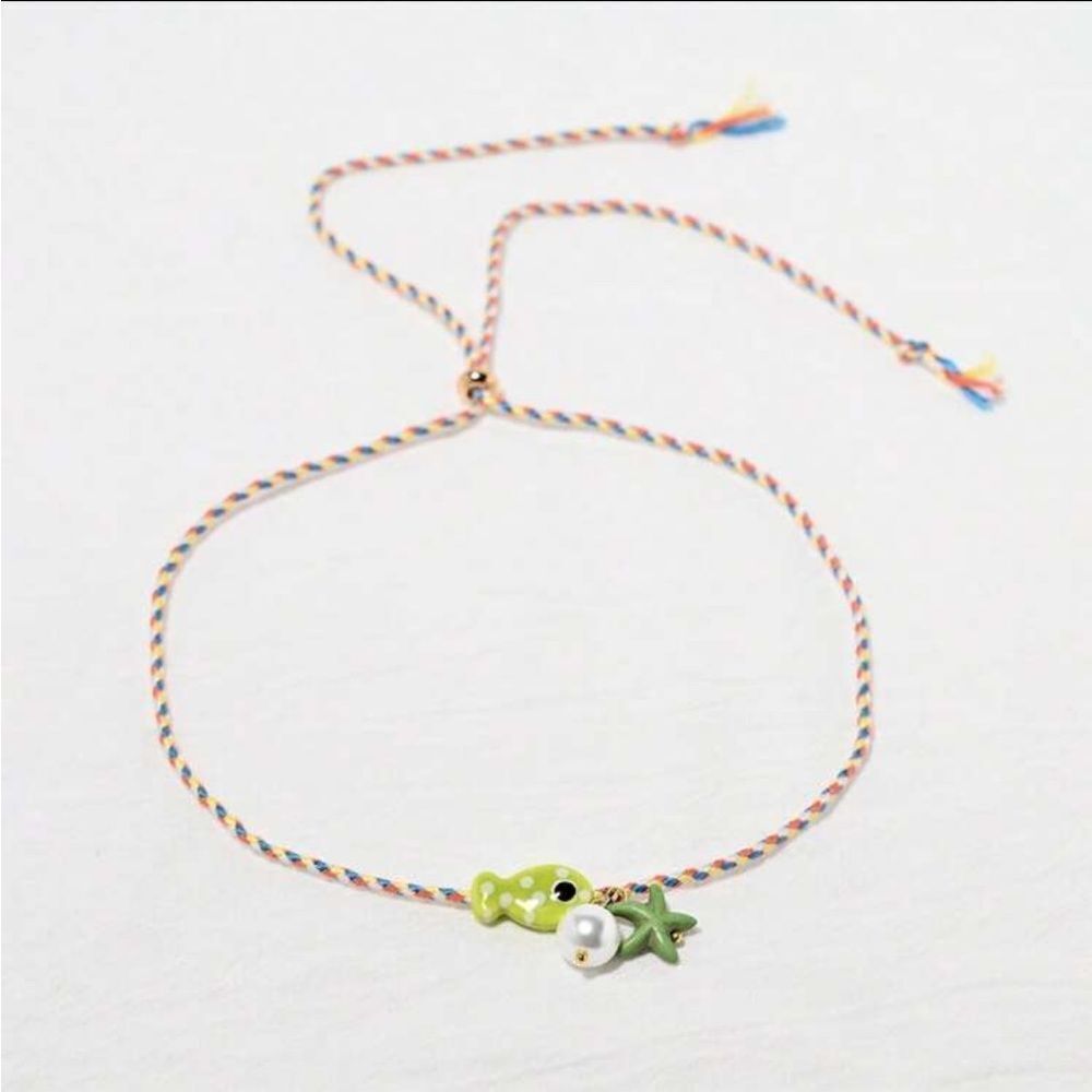 Green Fish Charm Necklace S855